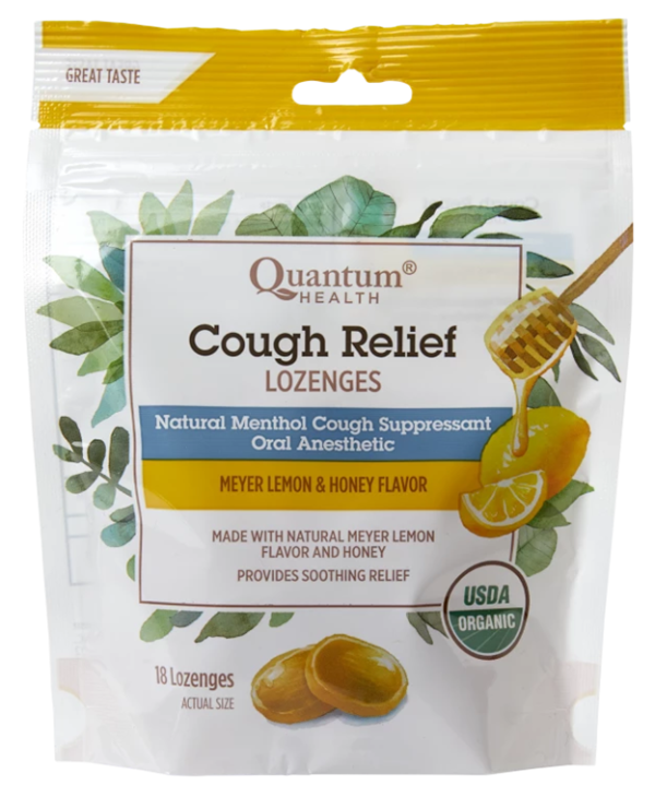 Quantum Health Cough Relief Lozenges Meyer Lemon & Honey Organic 18ct For Discount