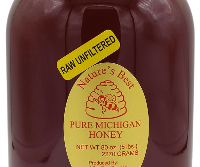 Honey Raw Unfiltered Michigan 5lb in glass Online Hot Sale