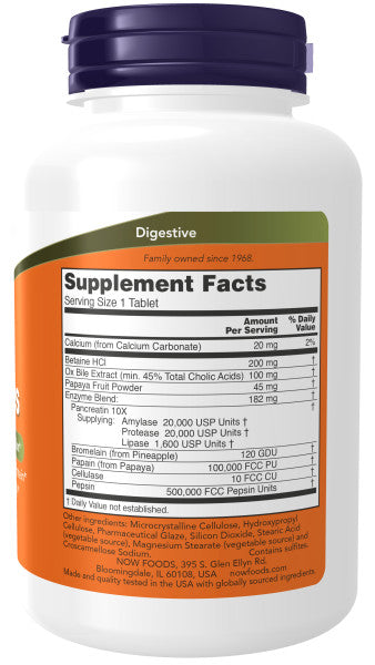 Now Super Enzymes Tablets 180ct Supply