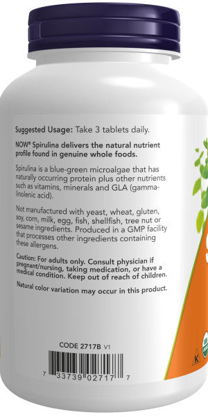 Now Spirulina Tablets 1,000mg Organic 240ct Sale