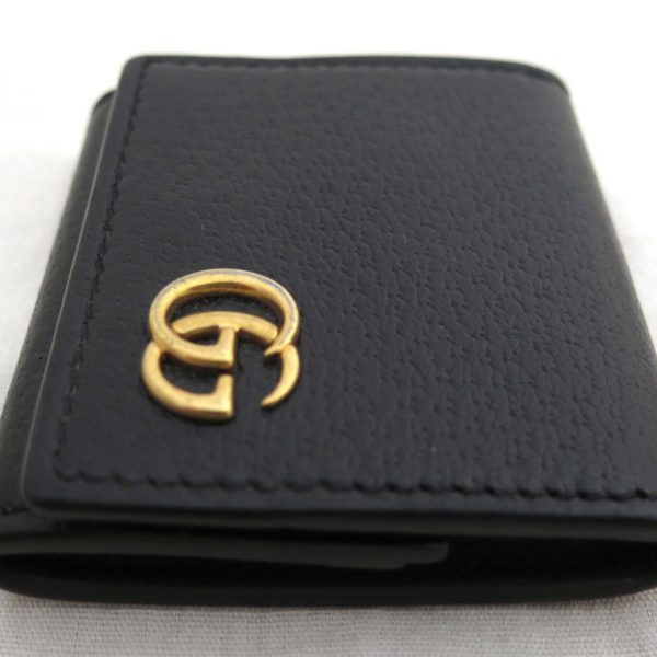 GUCCI coin case wallet GG Marmont leather metal black x gold unisex 473959 Hot on Sale