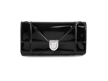 Christian Dior Diorama Black Patent Wallet On Chain WOC Online Hot Sale