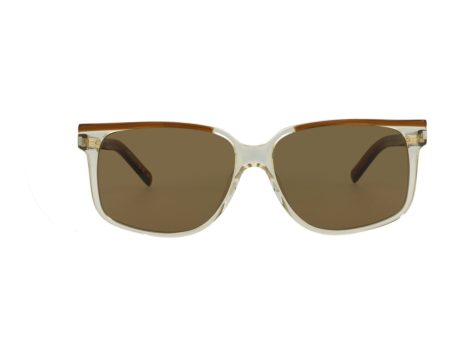 Saint Laurent Mens Square Rectangle Brown Brown Brown Fashion Designer Eyewear Online Sale