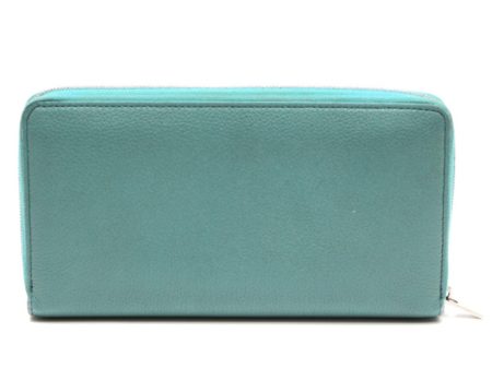 CELINE Long Wallet Purse leather Green type leather Women Used Supply