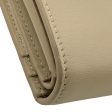 CELINE Tri-fold wallet leather beige Compact wallet Small trifold Women Used Online Sale