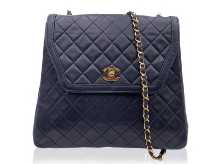 Chanel Vintage Black Quilted Trapeze Flap Shoulder Bag with Wallet Hot on Sale