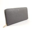 CELINE Long Wallet Purse 10B55 leather gray Large Zip Around Women Used Discount