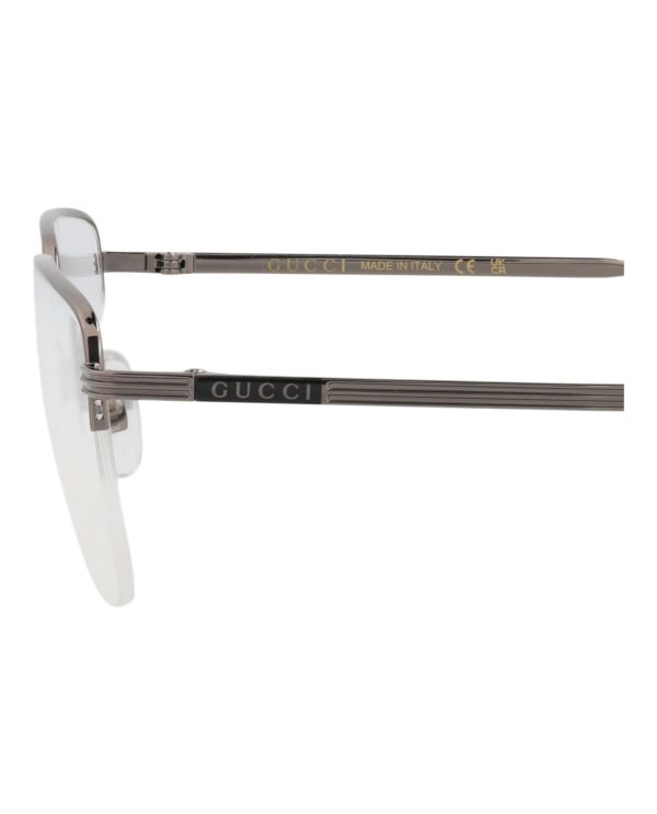 Gucci Mens Square Rectangle Ruthenium Ruthenium Transparent Fashion Designer Eyewear Supply