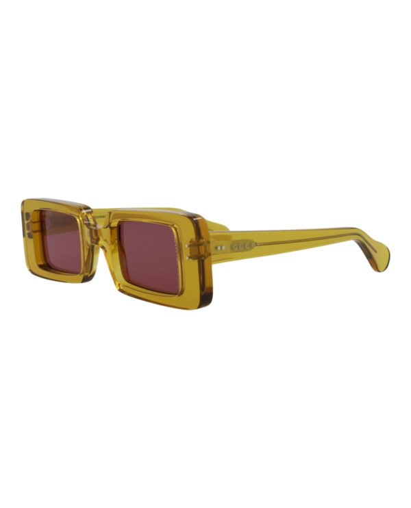 Gucci Mens Square Rectangle Yellow Yellow Violet Fashion Designer Eyewear Fashion