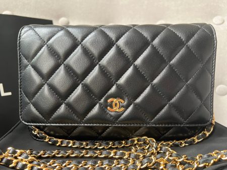 Chanel Black Lambskin Wallet on Chain with gold hardware Online Sale