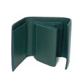 CELINE Tri-fold wallet 10B573CQP.30GS Shiny calfskin Green smoke New logo Small trifold wallet Women(Unisex) Used For Cheap