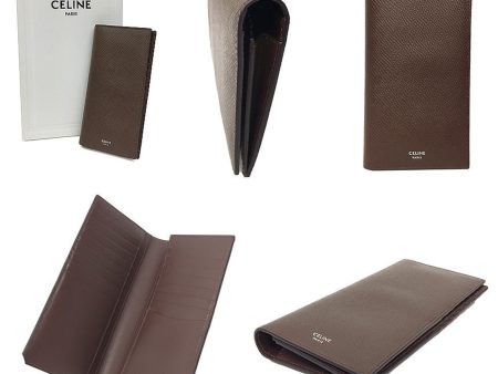 Celine long wallet billfold 10C383BEN.19BR Vertical men s For Sale