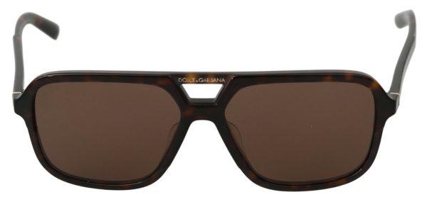 Dolce & Gabbana Brown Leopard Pattern Aviator Pilot Mens Men s Sunglasses Online Hot Sale