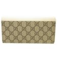 GUCCI GG Marmont 456116 Continental Supreme Leather Beige Ivory Bifold Long Wallet Cheap