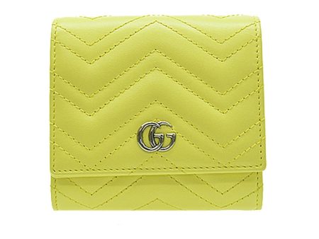 Gucci Bifold Wallet Double G Leather Yellow Women s 598629 For Cheap