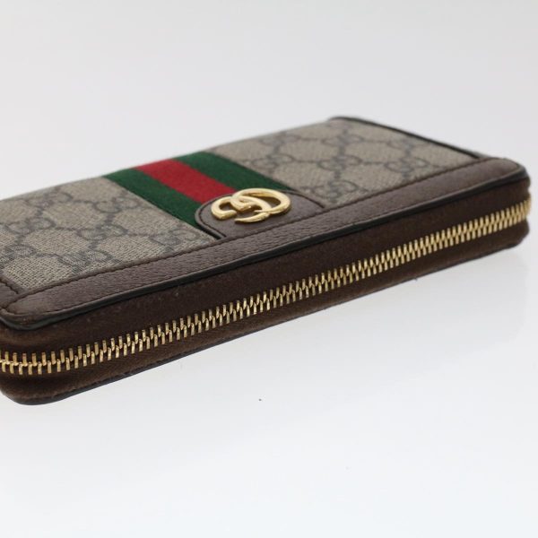 GUCCI GG Canvas Web Sherry Line Ophidia Long Wallet Beige Red 523154  49471 For Cheap