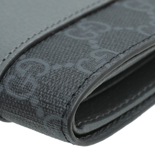 Gucci Dark Grey Cut-Out Interlocking G Wallet For Discount