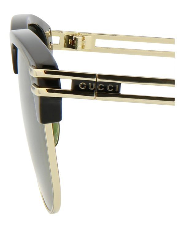 Gucci Mens Square Rectangle Black Gold Green Fashion Designer Eyewear Sale