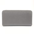 CELINE Long Wallet Purse 10B55 leather gray Large Zip Around Women Used Discount