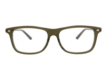 Gucci Mens Square Rectangle Green Gold Transparent Fashion Designer Eyewear on Sale