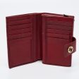 Gucci Burgundy Leather Interlocking G French Compact Wallet Fashion