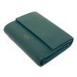 CELINE Tri-fold wallet 10B573CQP.30GS Shiny calfskin Green smoke New logo Small trifold wallet Women(Unisex) Used For Cheap