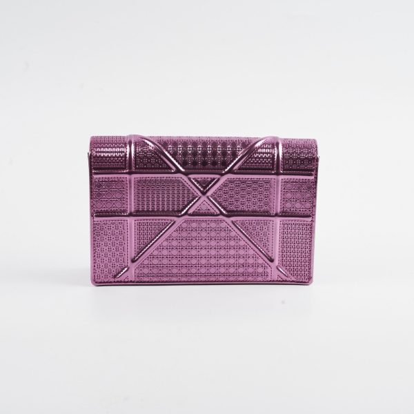 Christian Dior Diorama Wallet on chain WOC Pink Metallic Online now