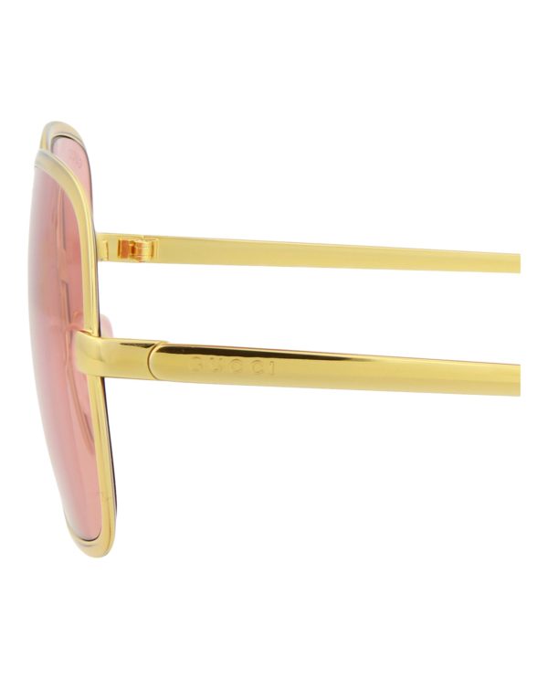 Gucci Mens Square Rectangle Gold Gold Red Fashion Designer Eyewear Supply