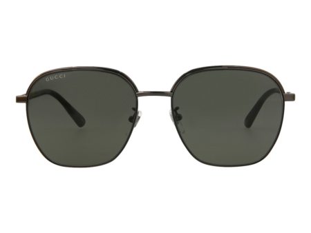 Gucci Mens Square Rectangle Ruthenium Ruthenium Grey Fashion Designer Eyewear Online Hot Sale