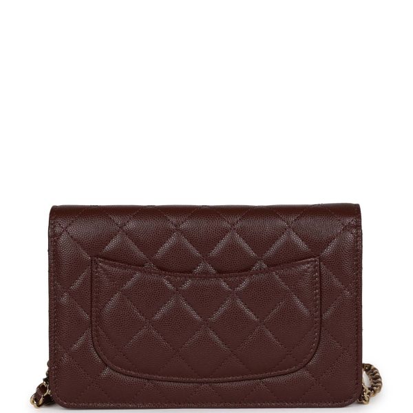 Chanel Wallet on Chain WOC Burgundy Caviar Light Gold Hardware Supply