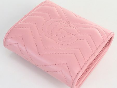 GUCCI Bifold Wallet GG Marmont 598629 Leather Ladies Supply