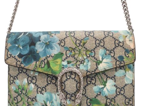 GUCCI Dionysus GG Blooms Chain Wallet Brown Blue 401231 PVC Online now