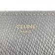 CELINE Long Wallet Purse 10B55 leather gray Large Zip Around Women Used Discount