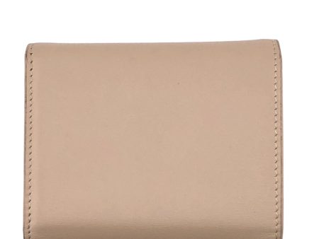 CELINE Tri-fold wallet leather beige Compact wallet Small trifold Women Used Online Sale