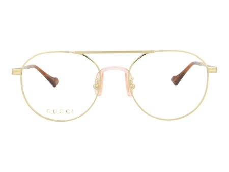 Gucci Mens Round Oval Gold Gold Transparent Fashion Designer Eyewear Fashion