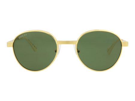 Gucci Mens Round Oval Gold Gold Green Fashion Designer Eyewear Fashion