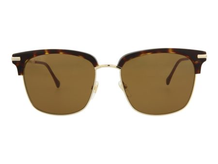 Gucci Mens Square Rectangle Havana Gold Brown Fashion Designer Eyewear Online Hot Sale