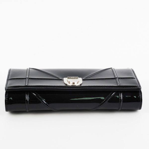 Christian Dior Diorama Black Patent Wallet On Chain WOC Online Hot Sale