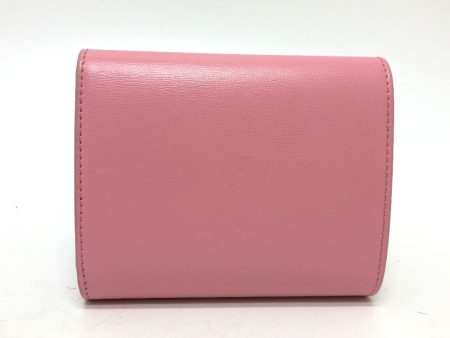 CELINE Trifold wallet leather pink Triomphe Women Used For Discount