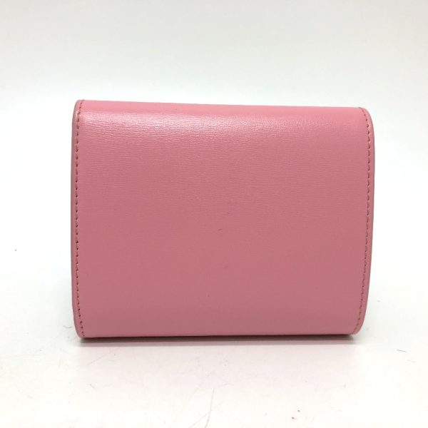 CELINE Trifold wallet leather pink Triomphe Women Used For Discount