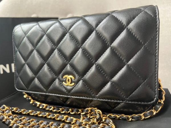 Chanel Black Lambskin Wallet on Chain with gold hardware Online Sale