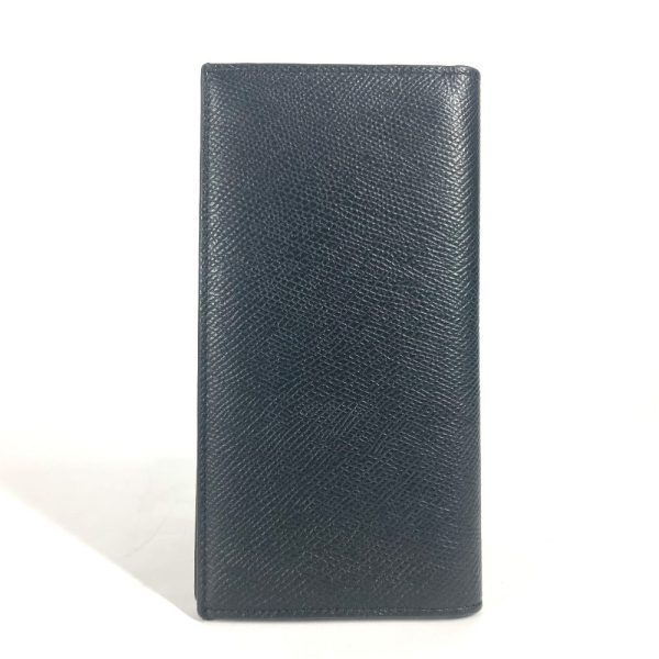 CELINE Long Wallet Purse leather black with coin compartment Bar Tikal Wallet mens Used Discount