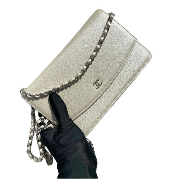 Sevruga Wallet on Chain Caviar Pearl White SHW Online Sale