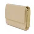 CELINE Tri-fold wallet 10B57 Grained calfskin (embossed) beige New logo Small trifold wallet Women Used Online Hot Sale