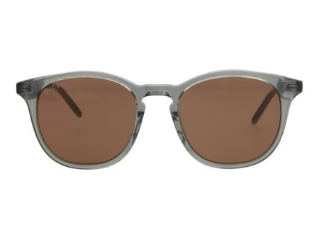 Gucci Mens Round Oval Grey Grey Brown Fashion Designer Eyewear Discount