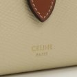 CELINE strap trifold wallet compact wallet Calfskin beige Women For Sale