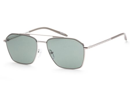 Michael Kors Men s MK1124-115382 Fashion 56mm Shiny Silver Sunglasses For Sale