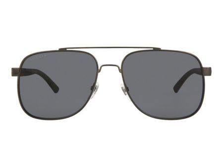 Gucci Mens Aviator Ruthenium Black Grey Fashion Designer Eyewear Sale