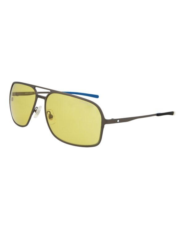 Montblanc Mens Aviator Ruthenium Yellow Fashion Designer Eyewear Supply