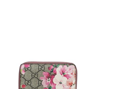 Gucci Bicolor GG Supreme Blooms Zip Around Card Case Wallet Fashion